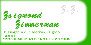 zsigmond zimmerman business card